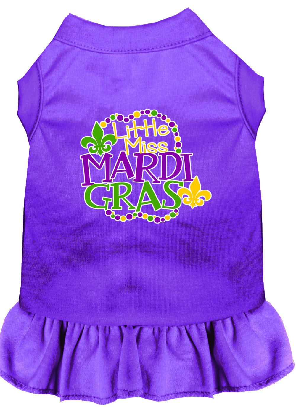 Miss Mardi Gras Screen Print Mardi Gras Dog Dress Purple XXL